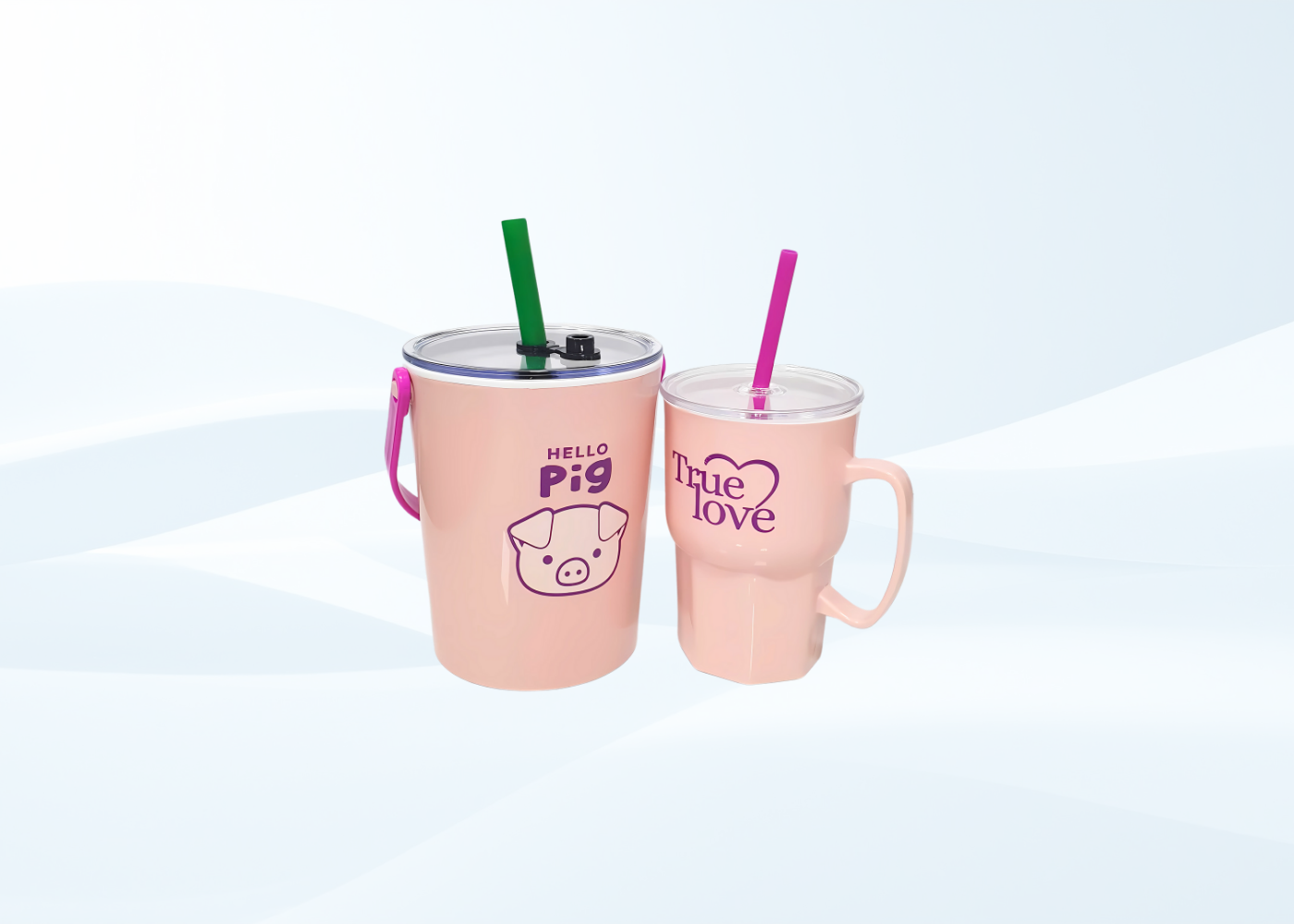 (Combo) Bình đá 1L X.O + Ly quai ống hút 550ml Tân Lập Thành